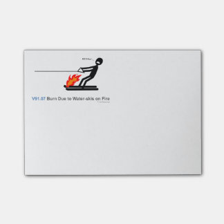 ICD-10: Brand V91.07 wegen der Wasserskis auf Post-it Klebezettel