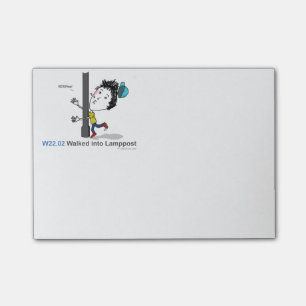 ICD-10: W22.02 ging in Laternenpfahl Post-it Klebezettel