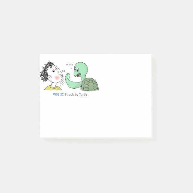 ICD-10: W59.22 geschlagen durch Schildkröte Post-it Klebezettel (Vorderseite)