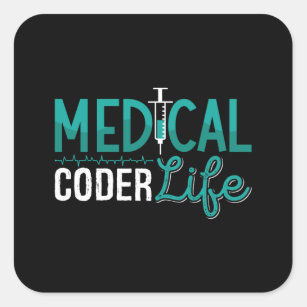 ICD Coding Programmer für medizinisches Coder Life Quadratischer Aufkleber
