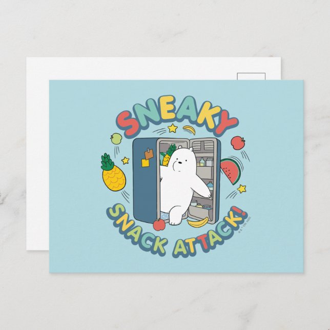Ice Bear - Sneaky Snack Attack! Postkarte (Vorne/Hinten)