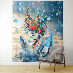Ice Bird Wandteppich