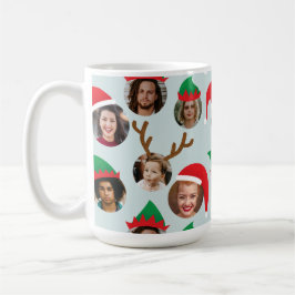 Ice Blue Albern Christmas Hat sechs Foto Collage Kaffeetasse