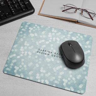 Ice Blue Bokeh Lights   PERSONALISIERT Mousepad