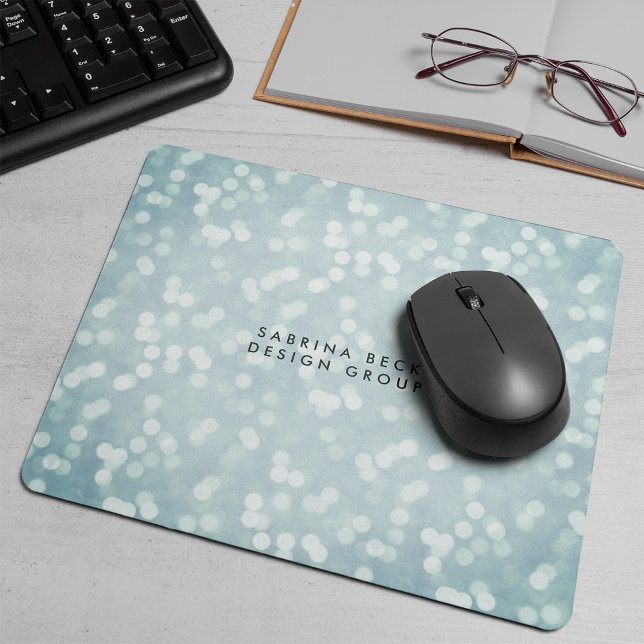 Ice Blue Bokeh Lights | PERSONALISIERT Mousepad (Von Creator hochgeladen)