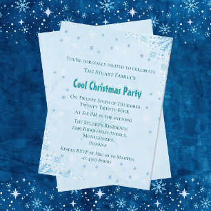 Ice Blue Coole Weihnachtsfeier Party Einladung