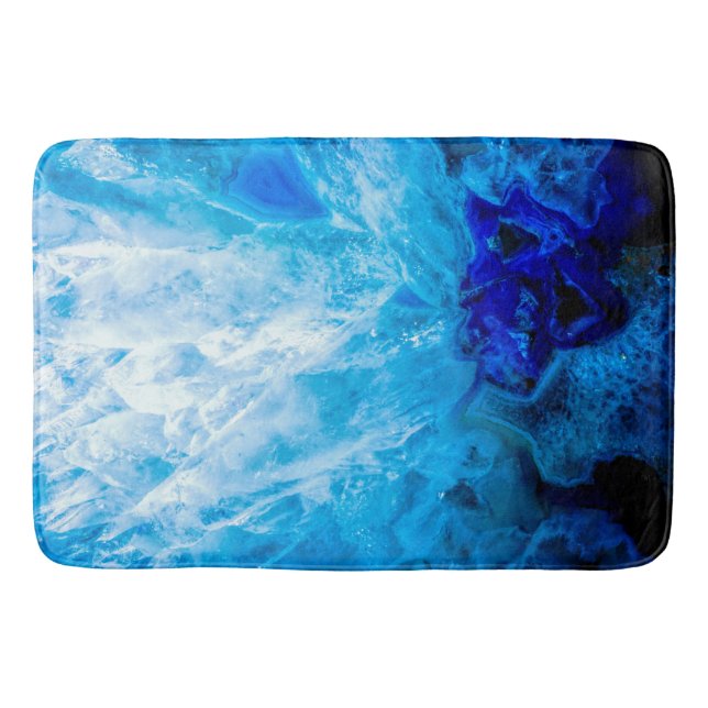 Ice Blue Crystal Gem Gemstone Agate Quartz Badematte (Vorderseite)