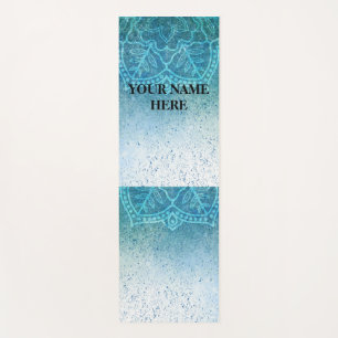 Ice Blue Natural Mandala Floral Yogamatte