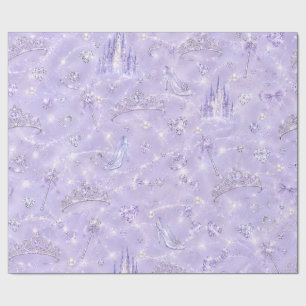Ice Blue, Princess Tiara, Magic Wand, Birthday, Geschenkpapier