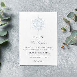 Ice Blue Snowflake Elegante Winterhochzeit Einladung