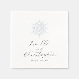 Ice Blue Snowflake Elegante Winterhochzeit Serviette