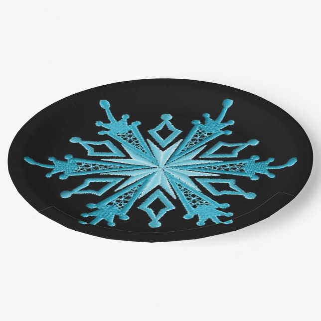 Ice Blue Snowflake Holiday Paper Teller 2 (Schrägansicht)