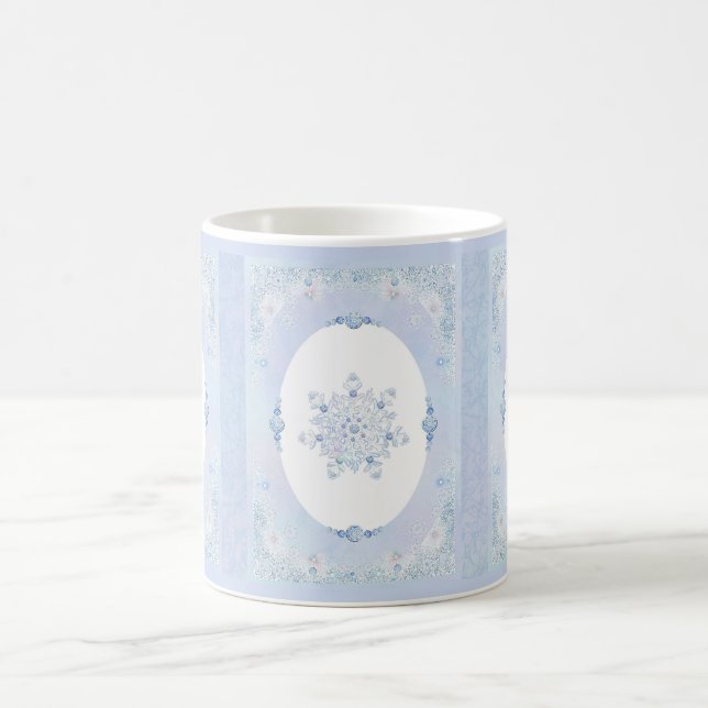 Ice Blue Snowflake Kaffeetasse (Mittel)
