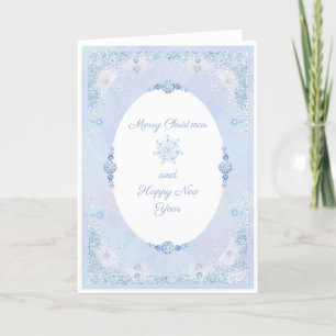 Ice Blue Snowflake Karte