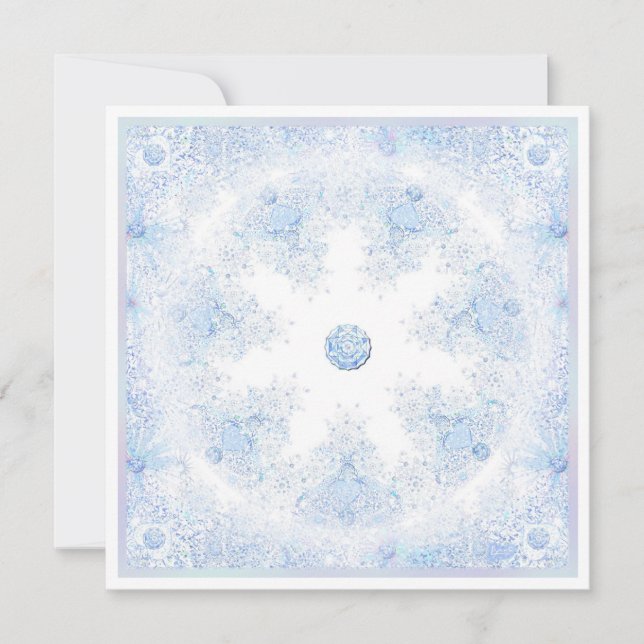 Ice Blue Snowflake Karte (Vorderseite)