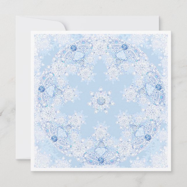 Ice Blue Snowflake Karte (Vorderseite)