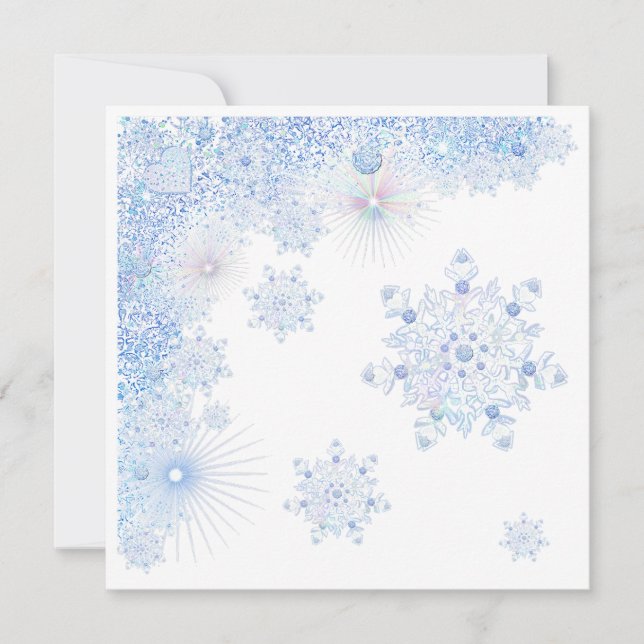 Ice Blue Snowflake Karte (Vorderseite)