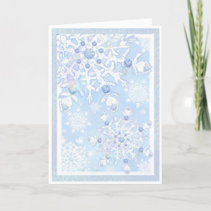 Ice Blue Snowflake Karte