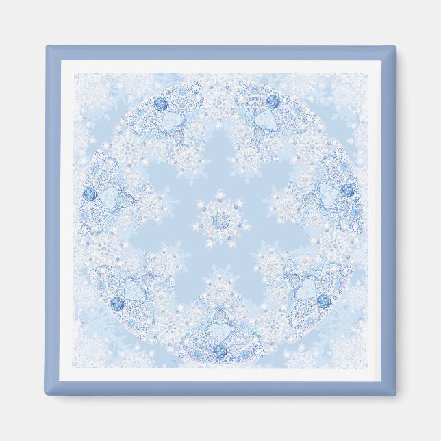Ice Blue Snowflake Magnet (Vorne)