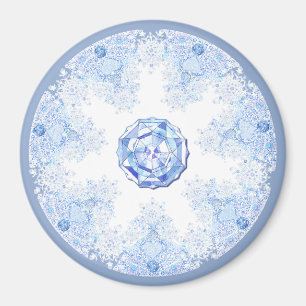 Ice Blue Snowflake Magnet
