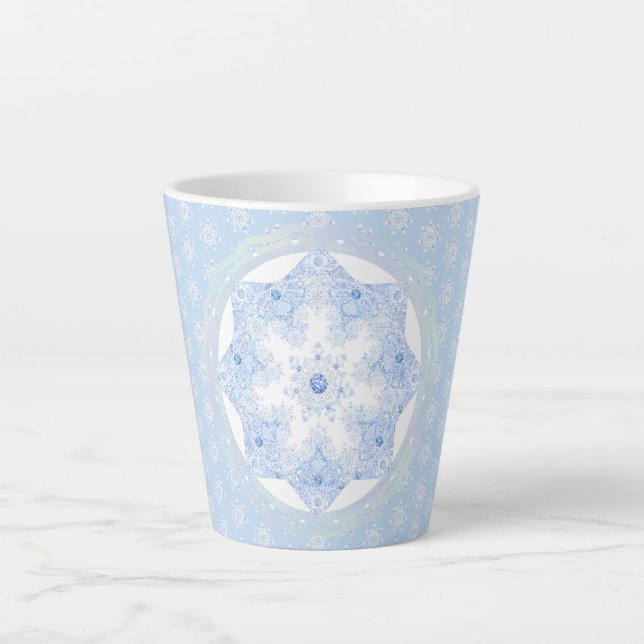 Ice Blue Snowflake Milchtasse (Vorderseite)