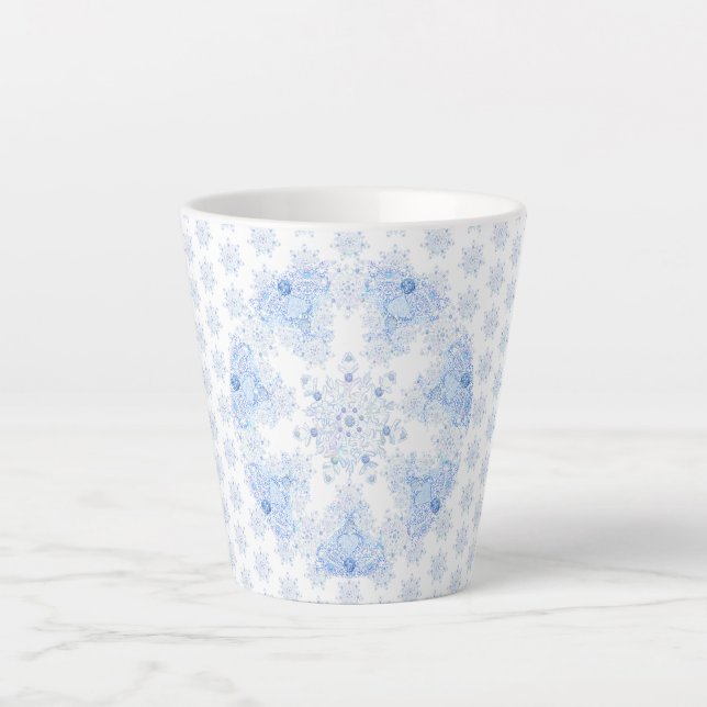 Ice Blue Snowflake Milchtasse (Vorderseite)