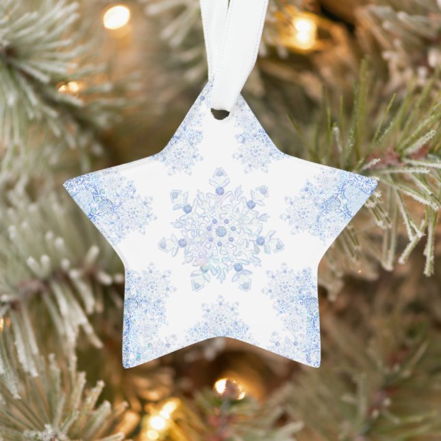 Ice Blue Snowflake Ornament (Baum)