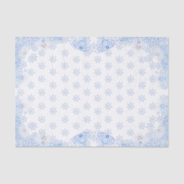 Ice blue snowflake wrapping paper seidenpapier (Vorderseite)
