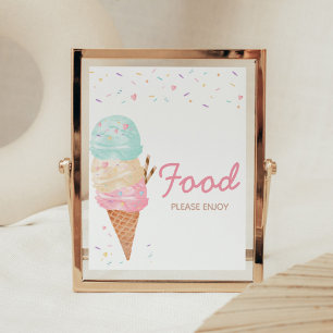 Ice Cream Baby Dusche Poster