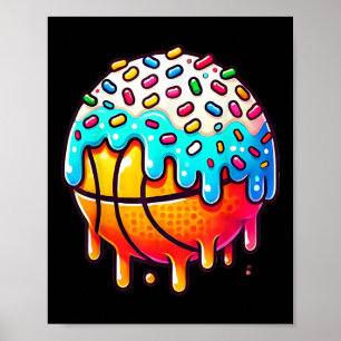 Ice Cream Basketball Tropfen Boys Girls Kinder Bas Poster