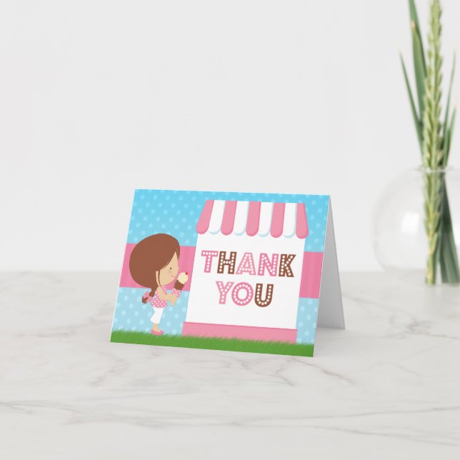 Ice Cream Birthday Party Danke (Vorderseite)