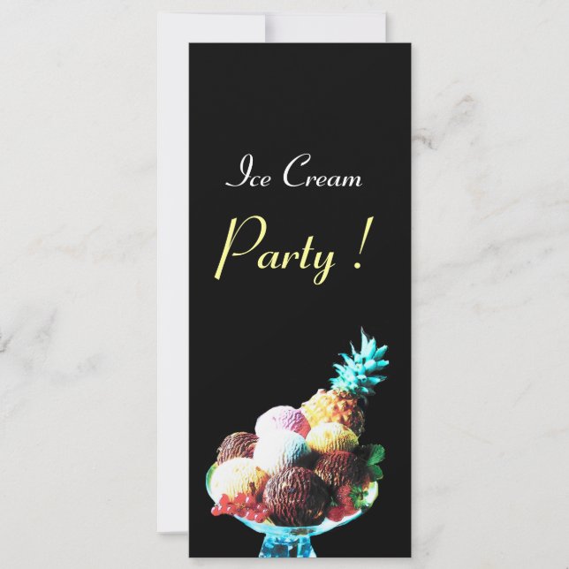ICE CREAM BIRTHDAY PARTY EINLADUNG (Vorderseite)