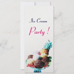 ICE CREAM BIRTHDAY PARTY, weißes Eis, metallisch Einladung