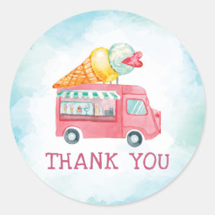 Ice Cream Birthday Vielen Dank Runder Aufkleber