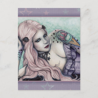 Ice Cream bubblegoth Tattoos Girl Pastellfarben Po Postkarte