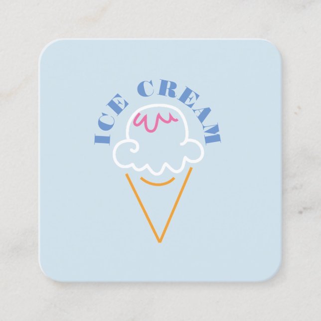 Ice cream business card quadratische visitenkarte (Vorderseite)