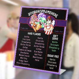Ice Cream Business Counter Menu FLAVORS Sockelschild