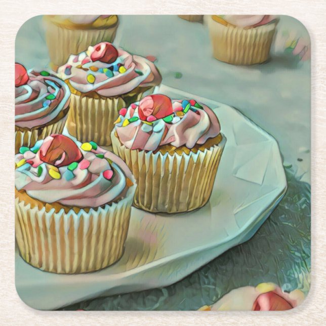 Ice cream cake rechteckiger pappuntersetzer (Vorderseite)