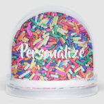 Ice cream candy sprinkles tissue paper schneekugeln<br><div class="desc">Colorful ice cream candy sprinkles in colors of pink, blue,  green,  white and orange. Personalization on front and back is optional.</div>