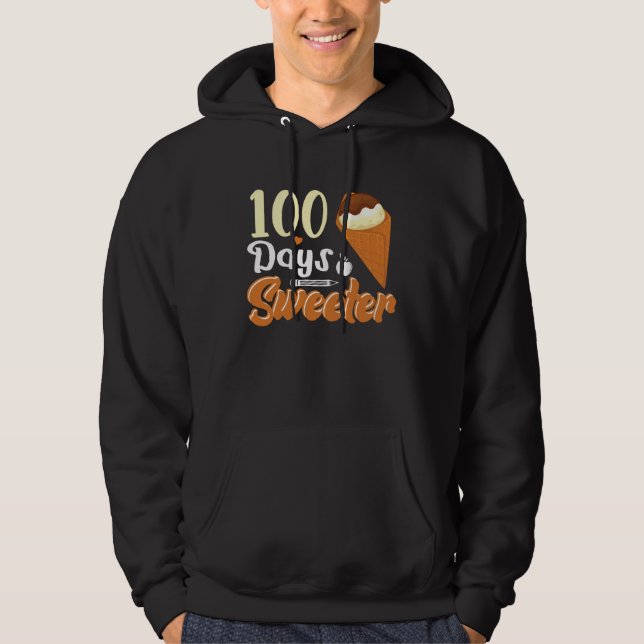 Ice Cream Cone 100 Days Of School Teachers Girls B Hoodie (Vorderseite)