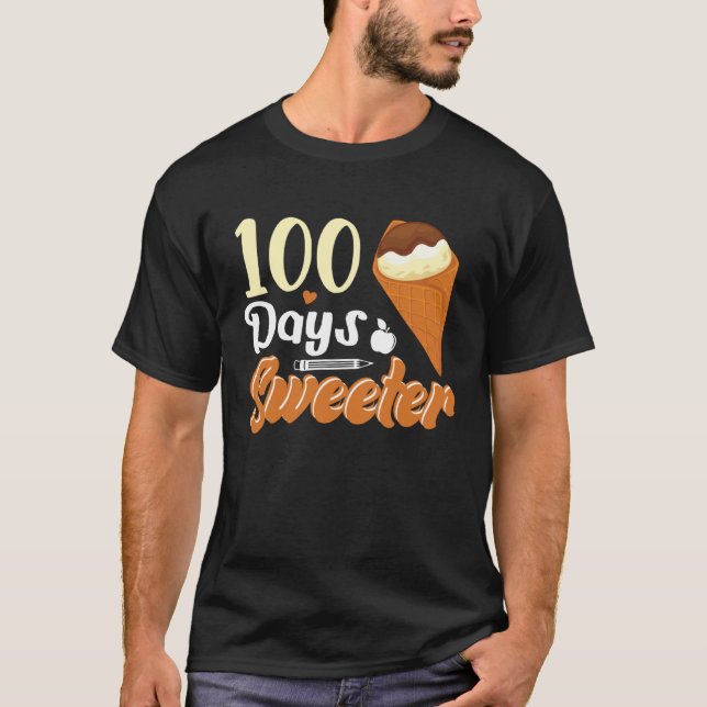 Ice Cream Cone 100 Days Of School Teachers Girls B T-Shirt (Vorderseite)