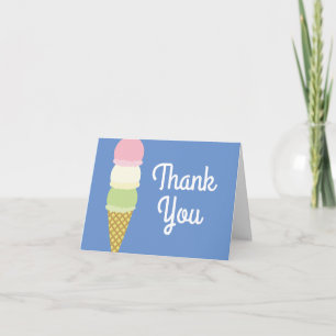Ice Cream Cone Cute Thank You 1st Birthday Cards Karte