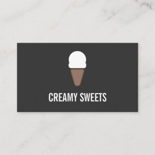 Ice Cream Cone Icon grau Visitenkarte