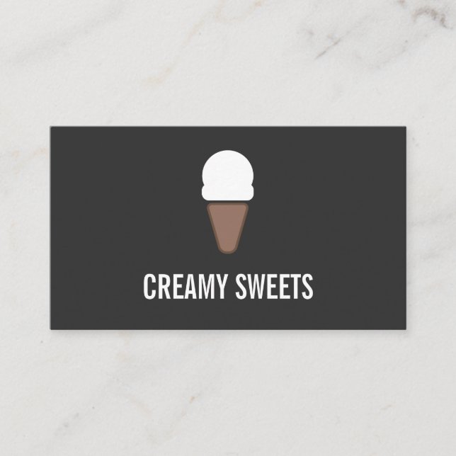 Ice Cream Cone Icon grau Visitenkarte (Vorderseite)