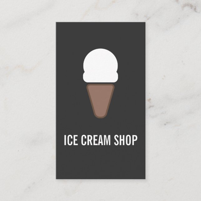 Ice Cream Cone Icon grau Visitenkarte (Vorderseite)