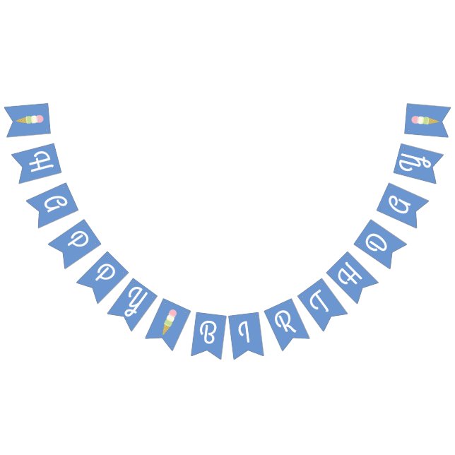 Ice Cream Cone Niedlich Happy Birthday Banner (Alle)