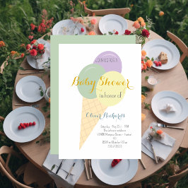 Ice Cream Cone Scoop Kinderdusche Einladung