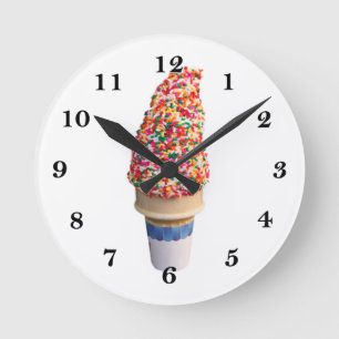 Ice Cream Cone Wall Clock Runde Wanduhr