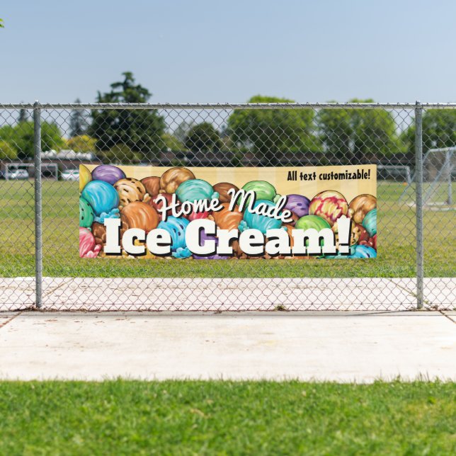 Ice Cream Customizable Banner Sign. Shop.Truck (Insitu)