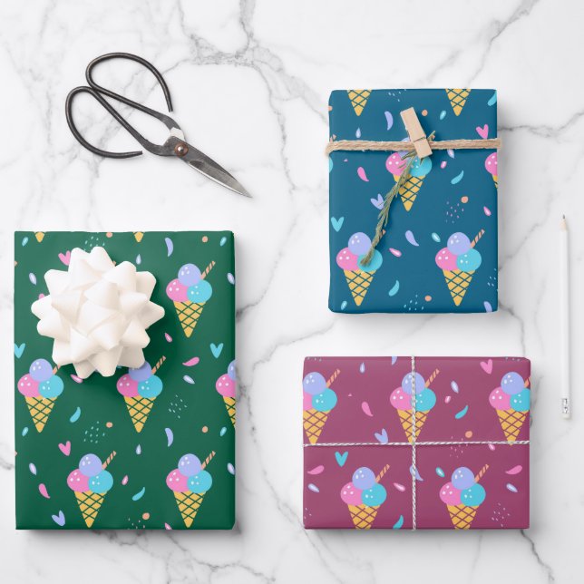 Ice Cream Design Geschenkpapier Set (Vorderseite)